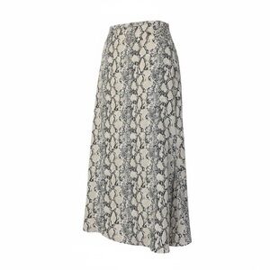American Eagle‎ Outfitters Gray Midi A-Line Skirt Snake Print Size Large